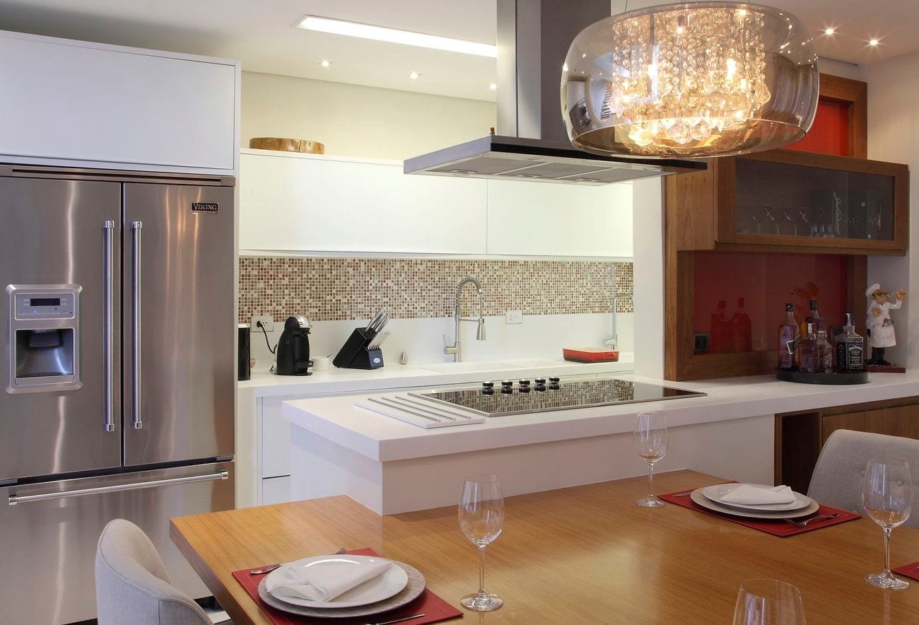 Modern white kitchen interior